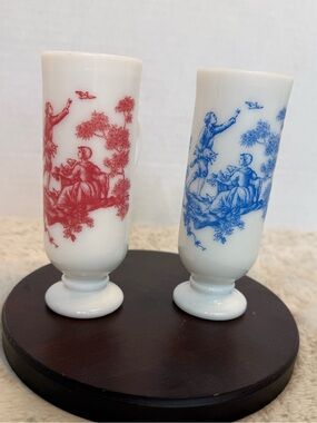 2~Vintage Avon milk glass demitasse cups